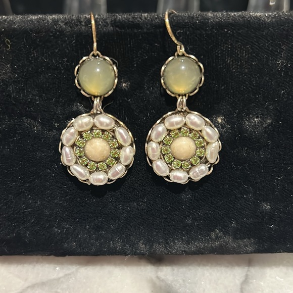 Pearl and Peridot Earrings-Boutique - Picture 1 of 4